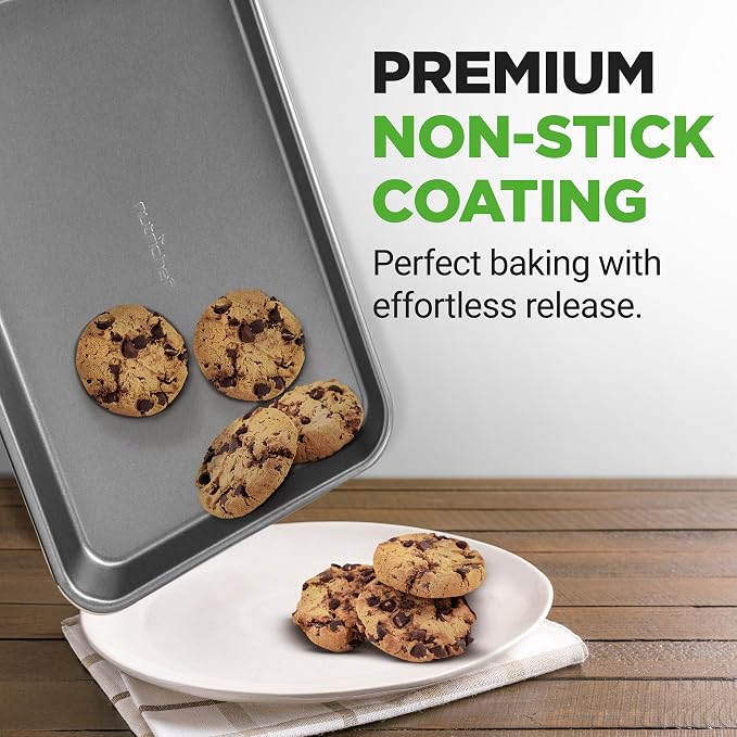 NutriChef 2-Piece Large & Medium Cookie Sheets - Image 6