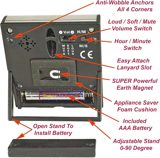 Elegant Digital Kitchen Timer, Stainless Steel Model eT-78, Displays 0-99 Min. - Image 5