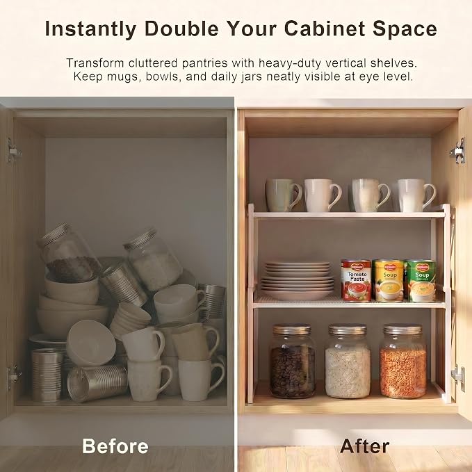 Set of 2 Cabinet Organizers 12.6''W 44 LBS Load Capacity Heavy Duty Kitchen - Image 4