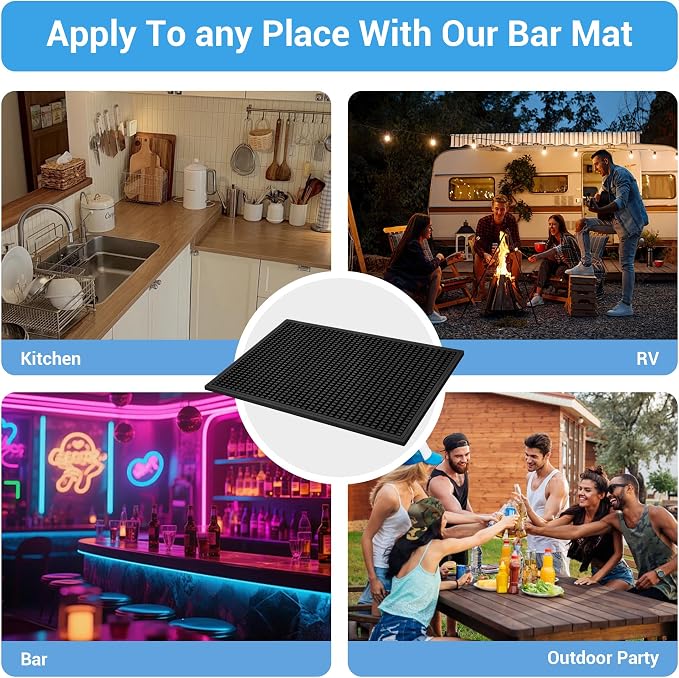 ZJWZLG Bar Mat - Premium 18"X12" Rubber Bar Mats - Image 7