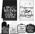 Sratte 6 Pcs Kitchen Decor Accessories Set Farmhouse Towels Pot Holders Oven by Sratte