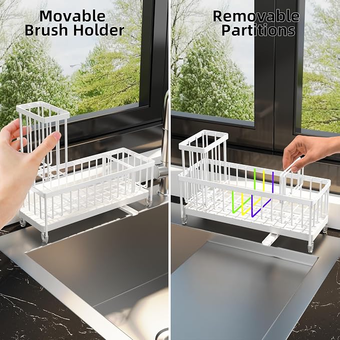 Moforoco Extra Large Kitchen Sink Caddy, Rustproof Sponge Holder - Image 4