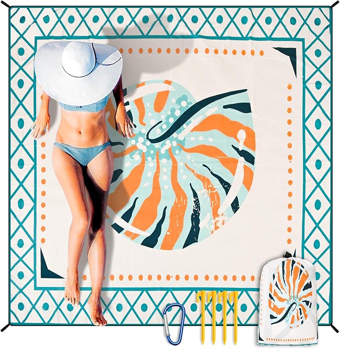 HIHOHO Beach Blanket Waterproof Sandproof Extra Large Beach Mat 79" X by HIHOHO