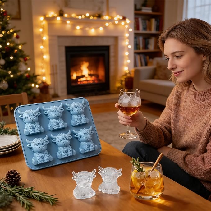 Mini Highland Cow Ice Cube Mold, Funny 3D Highland Cow Ice Cube Tray, Cute - Image 2