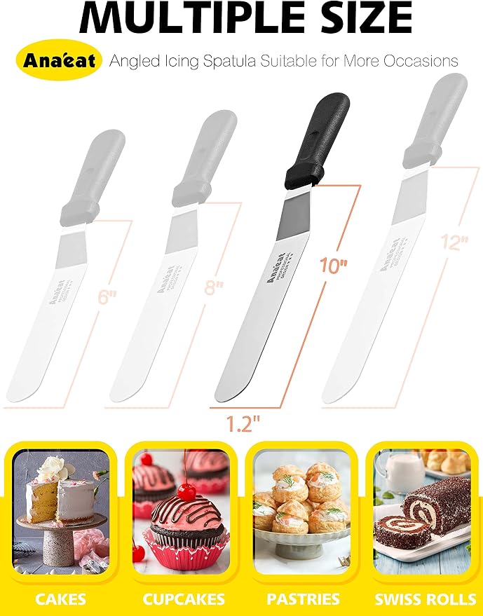 Anaeat Icing Spatula, Professional Cake Angled Offset Spatula - Image 6