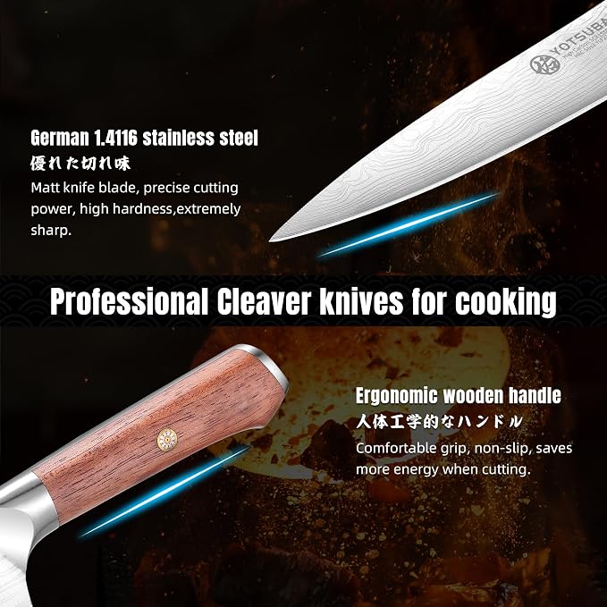 YOTSUBA Japanese Utility Knife, 5 Inch Petty Kitchen Knife, Forged High Carbon - Image 4