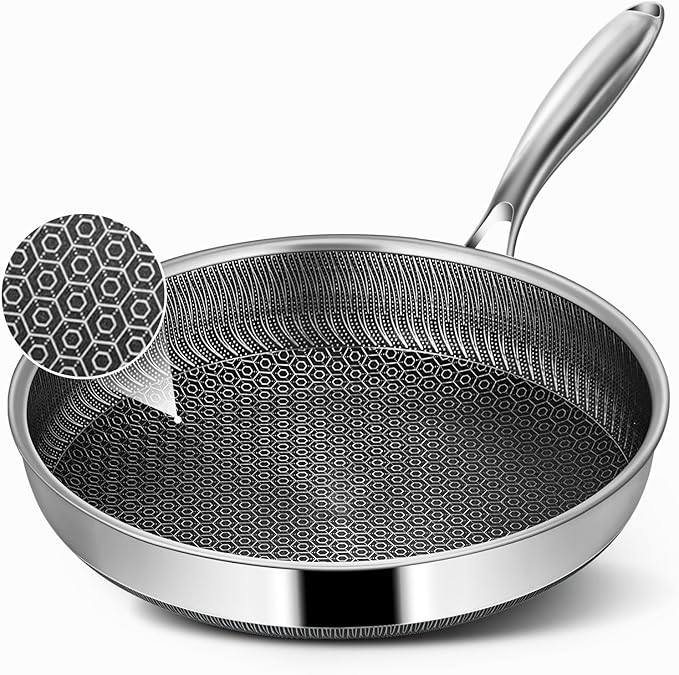 Non Stick Frying Pans, 8-inch Hybrid Frying Pans Nonstick Stainless Steel by Vocvee
