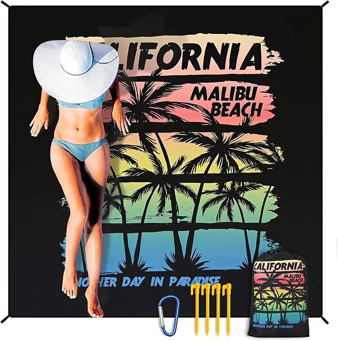 HIHOHO Beach Blanket Waterproof Sandproof Extra Large Beach Mat 79" X by HIHOHO