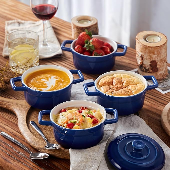 Lareina Mini Cocotte - 12oz Ceramic Casserole Dishes - Kitchen Casserole Sets - - Image 3