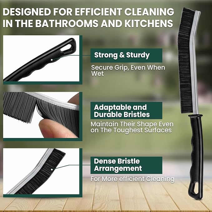 8 Pcs Crevice Cleaning Brush Set – Hard Bristle Cleaning Tools - Image 3