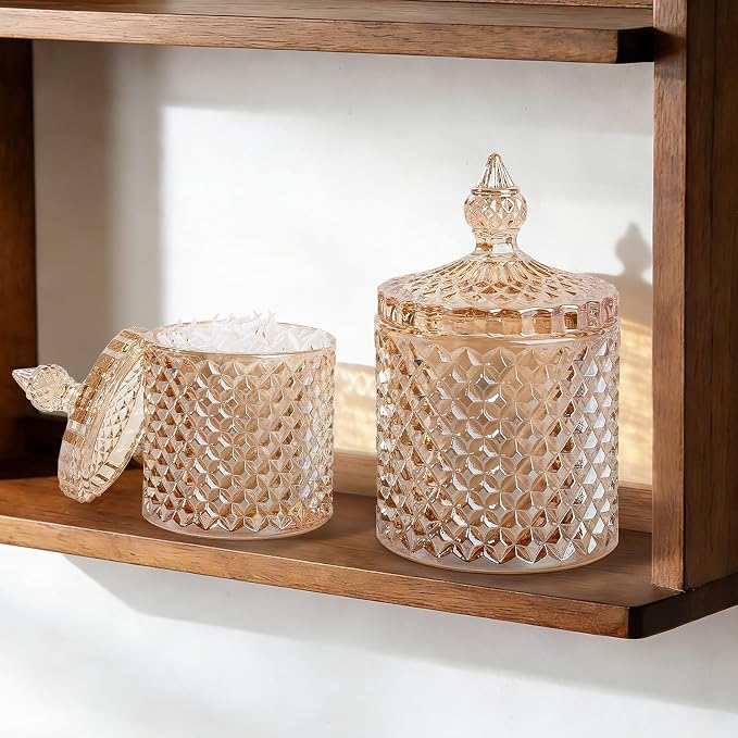 2 Pack Qtip Holder Glass Apothecary Jars - Image 4