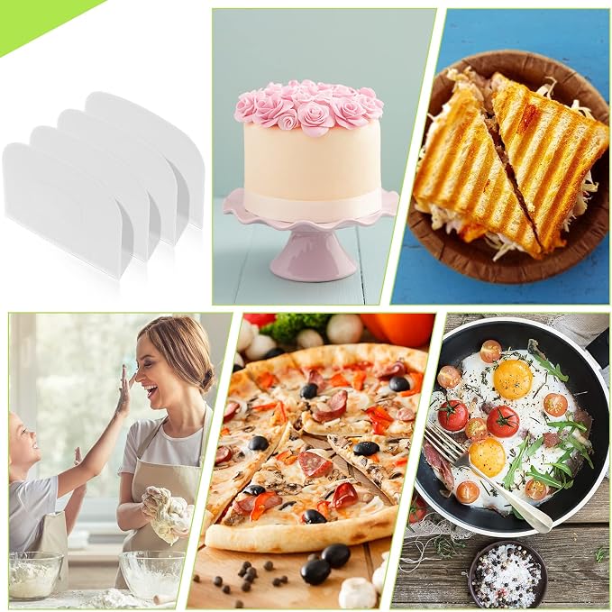 Queekay 4 Pcs Plastic Dough Scraper Flexible Dough Cutter Bench Scraper - Image 6