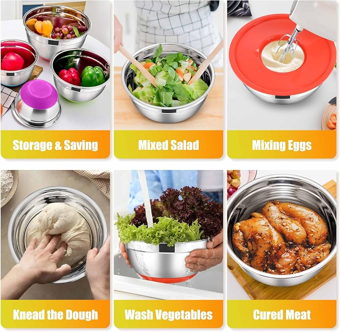E-far Stainless Steel Mixing Bowls - Image 4
