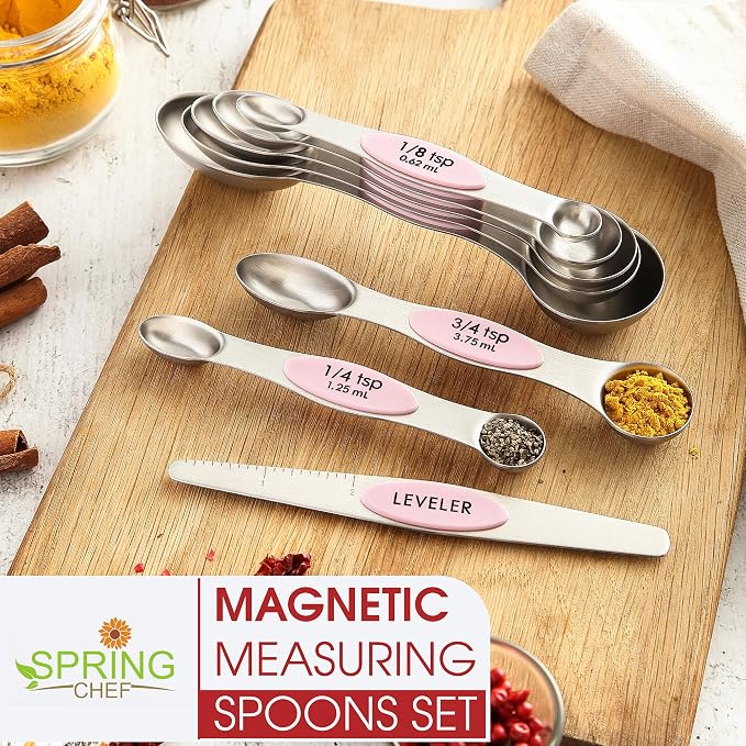 Spring Chef Stainless Steel Magnetic Measuring Spoons Set of 8 - Image 3