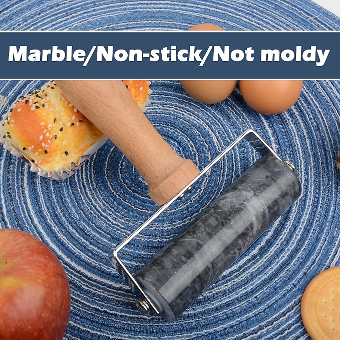 Tianman Rolling Pin Pizza Roller, Marble Roller Non-Stick T-Type, - Image 4