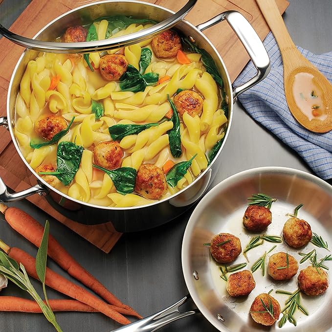Tramontina Tri-Ply Clad Stainless Steel 12-Piece Cookware Set - Image 4
