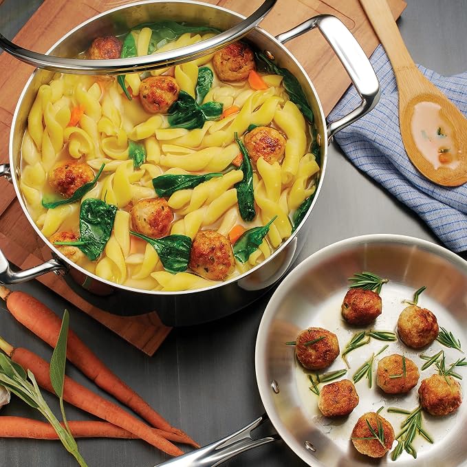 Tramontina Tri-Ply Clad Stainless Steel 8-Piece Cookware Set - Image 5