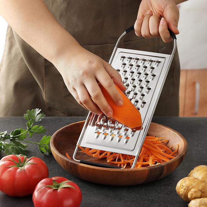 Cheese Grater Handheld, HIA Flat Coarse Stainless Steel Graters - Image 6