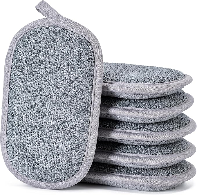 Dual-Sided Multi-Purpose Scrub Sponges, Non-Scratch Dishwashing Sponges by CADONO