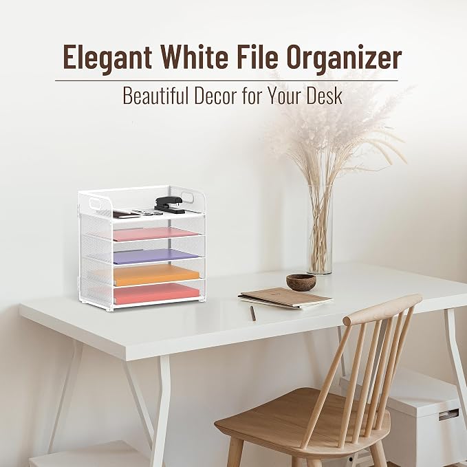 2 Pack 5-Tier White Desk Organizer - Image 2
