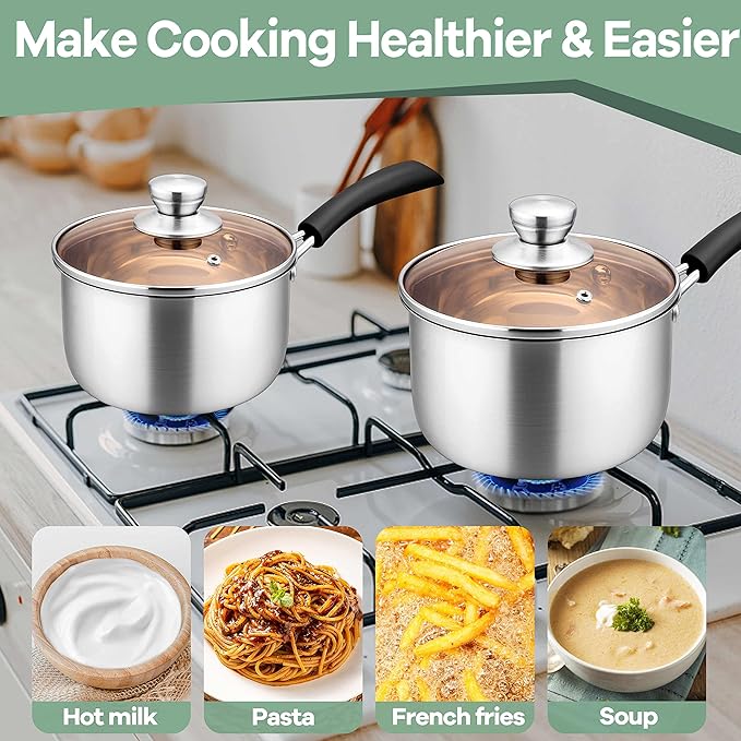 Herogo 1 Quart & 2 Quart Saucepan Set - Image 8