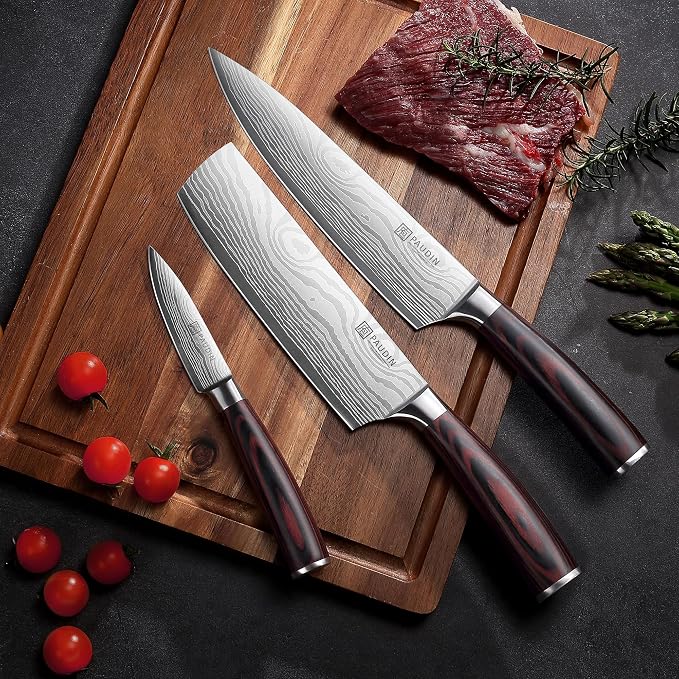 PAUDIN Kitchen Knife Set, 3 Piece High Carbon Stainless Steel Professional Chef - Image 6