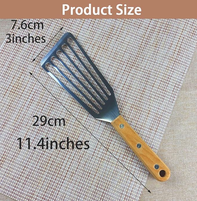 KLAQQED Fish Spatula Set for Nonstick Cookware Flexible Metal Fish Spatula - Image 3