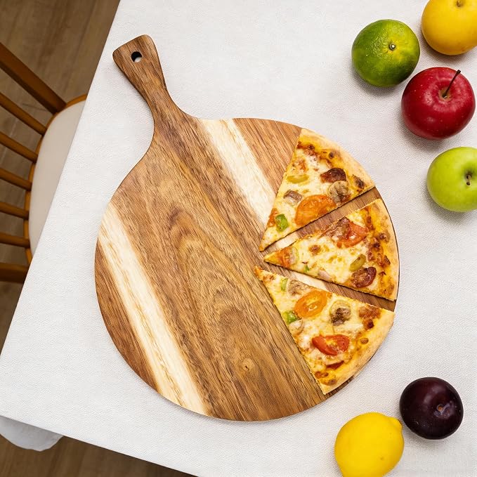 ZeQi Round Acacia Wood Cutting Board - Image 8