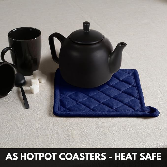 Oven Mitt & Pot Holder 100% Cotton Set of Heat Resistant Oven Gloves & Hot Pads - Image 5