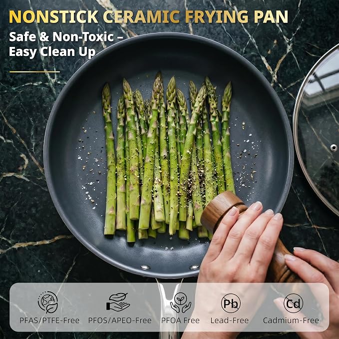 Ciwete 11-Piece Stainless Steel Pots and Pans Set Non Stick, Tri-Ply Stainless - Image 4