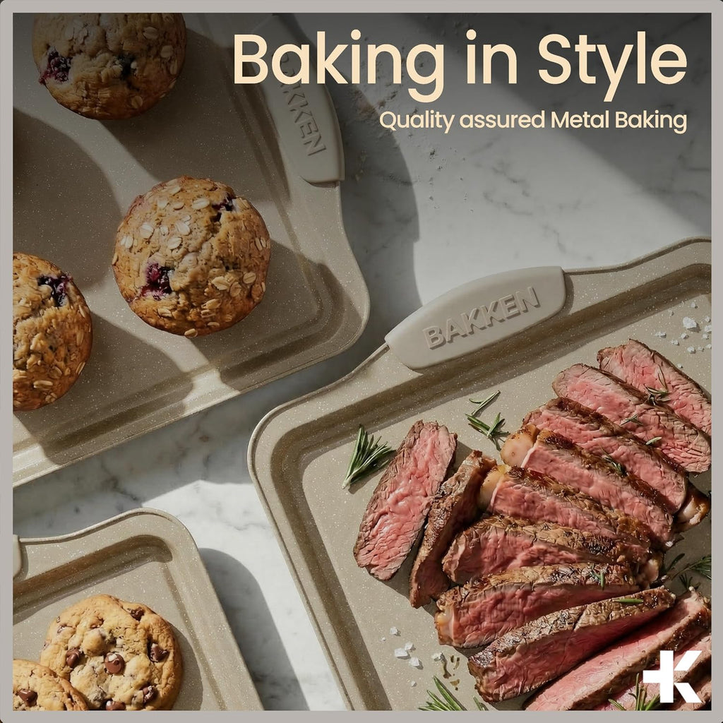 6-Piece Deluxe Nonstick Baking Pan Set - Professional Grade Carbon