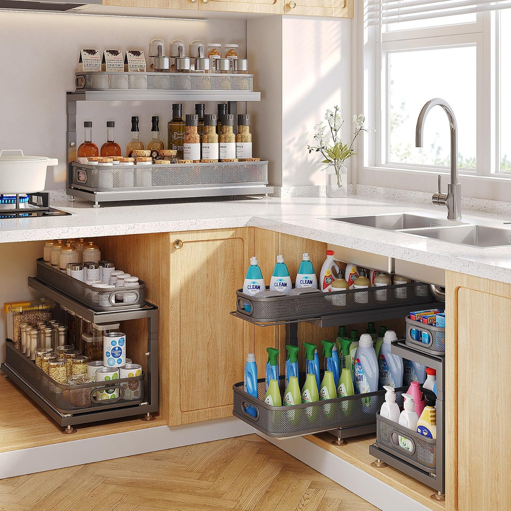 2-Pack 21.3 IN Depth Under Sink Organizer With Next-Gen Ball-Bearing