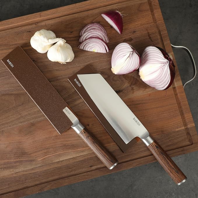 Babish 14-Piece Full Tang Forged Dark Pakka Wood Kitchen Knife Set – - Image 3