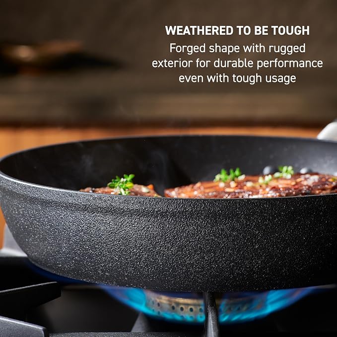 T-Fal Stone Force Platinum Non Stick Fry Pan Set 2 Piece, 8 inch and 10.5 inch - Image 2