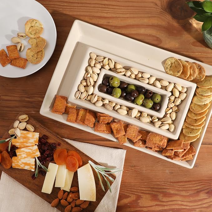 Gibson Elite 3-Section Stoneware Serving Tray - Image 6