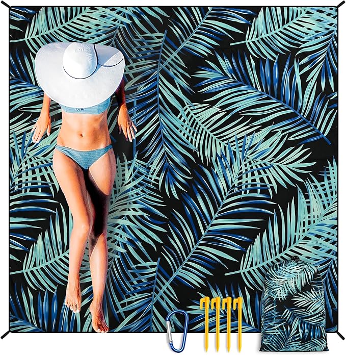HIHOHO Beach Blanket Waterproof Sandproof Extra Large Beach Mat 79" X by HIHOHO