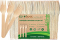 ECOSANX® 120 PCs Wooden forks for eating 6.5" Splinter Free Compostable Forks by ECOSANX