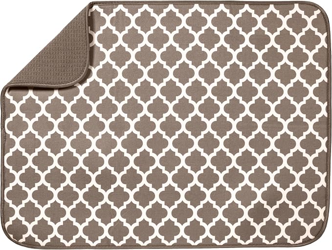 S&T INC. Dish Drying Mat XL, 18” x 24”, Absorbent Microfiber Kitchen Counter Mat by STINC
