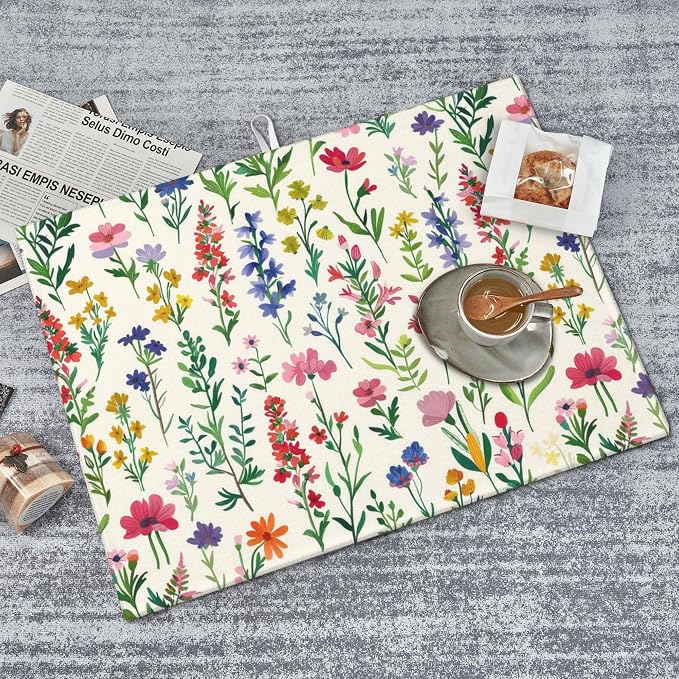 Watercolor Wildflower Dish Drying Mat - Image 6