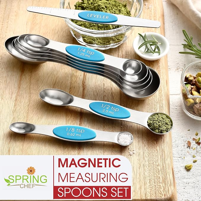 Spring Chef Stainless Steel Magnetic Measuring Spoons Set of 8 - Image 7
