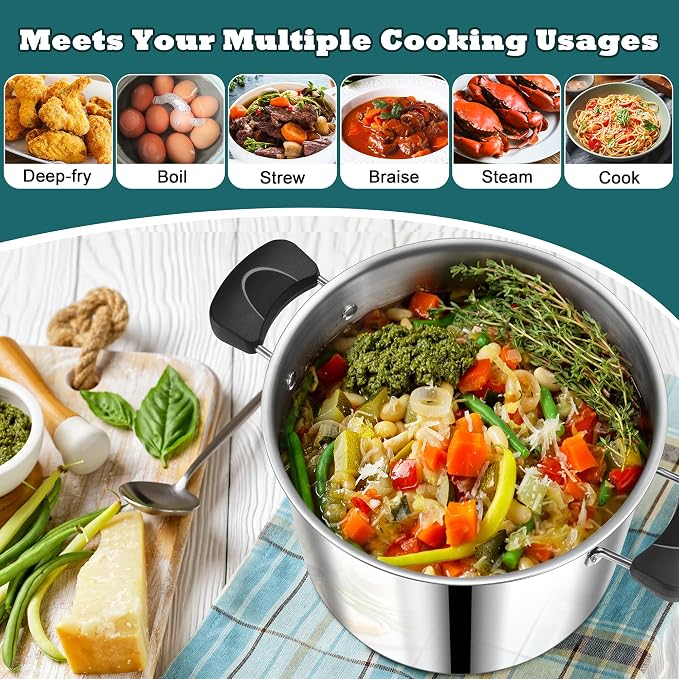 10 Quart 3-Ply Cooking Stock Pot - Image 5