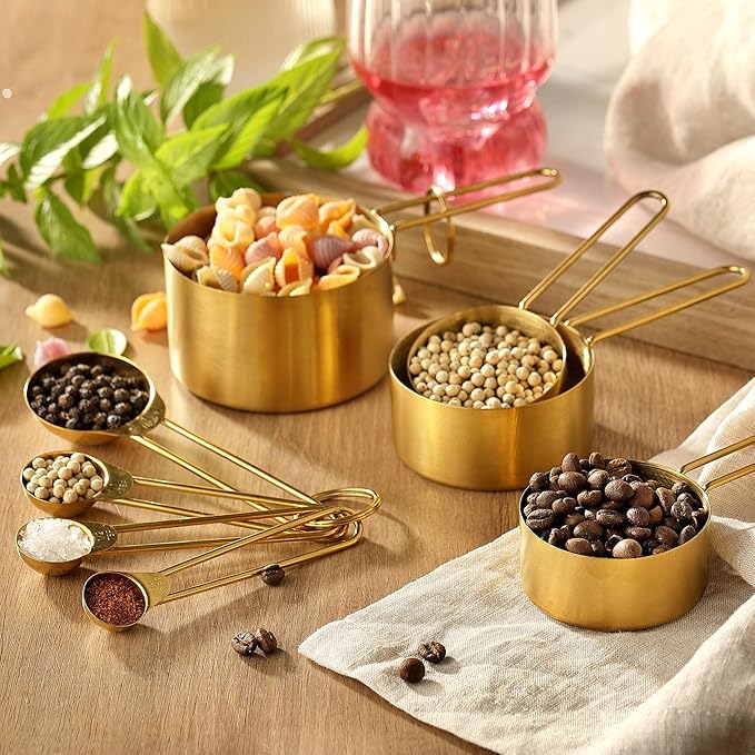 Measuring Cups and Spoons Set, Kaloo 8PCS Stainess Steel Metal Measuring Cups - Image 6