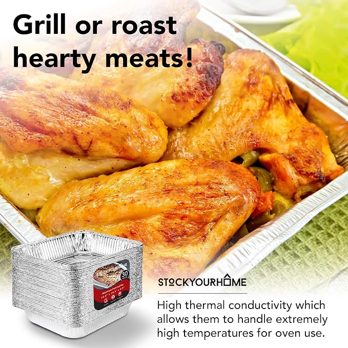 Stock Your Home Aluminum Pans 9x13 Disposable Foil Pans - Image 7