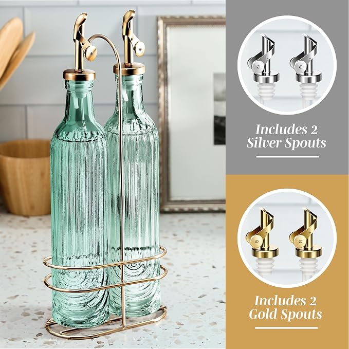 COOK WITH COLOR Glass Olive Oil Bottle Dispenser - Image 4