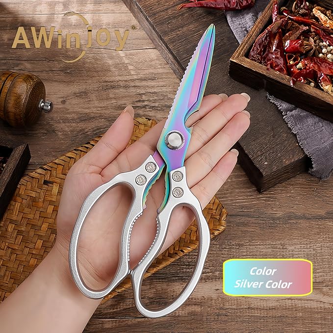AWinjoy Heavy Duty Sharp Kitchen Scissors, Dishwasher Safe, Cooking Shears - Image 5