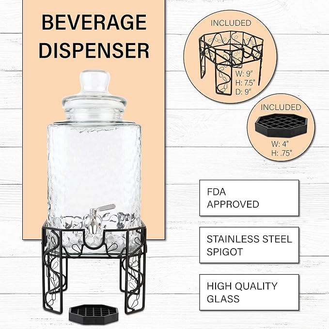 2.5 Gallon Glass Beverage Dispenser - Image 6