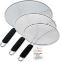 U.S. Kitchen Supply 3-Piece Stainless Steel Splatter Guard Set Fine Mesh Cover by USKitchenSupply