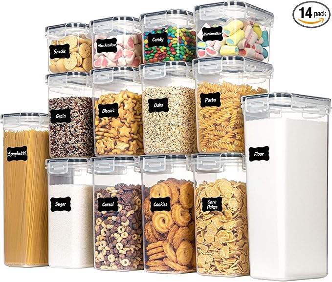 CHEFSTORY Airtight Food Storage Containers Set, Sugar and Cereal, Plastic Dry by Chefstory