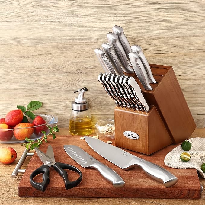 Marco Almond MA22 Knife Sets, 19 Pieces Stainless Steel Hollow Handle Kitchen - Image 4
