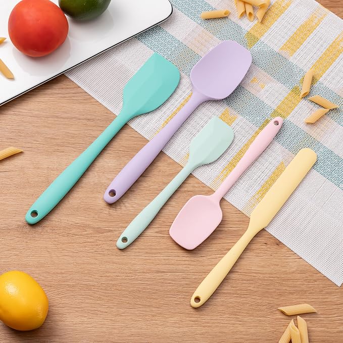 Silicone Spatula Set, 5 Piece Food Grade Rubber Spatulas - Image 7